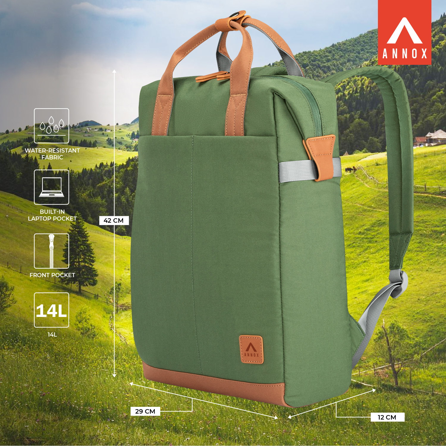 Zaino Annox Segui la tua Passione – Zaino idrorepellente in materiale riciclato