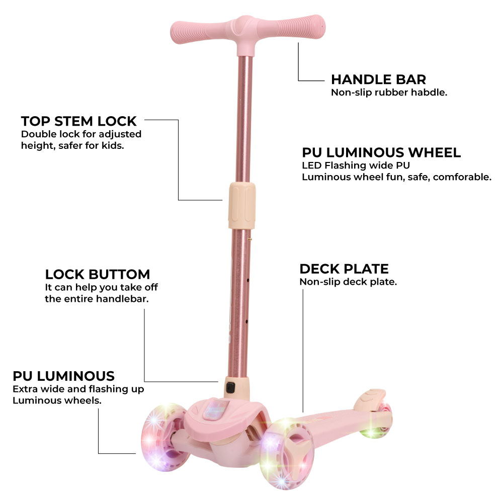 Story Mini Friends LED deluxe scooter a 3 ruote per bambini