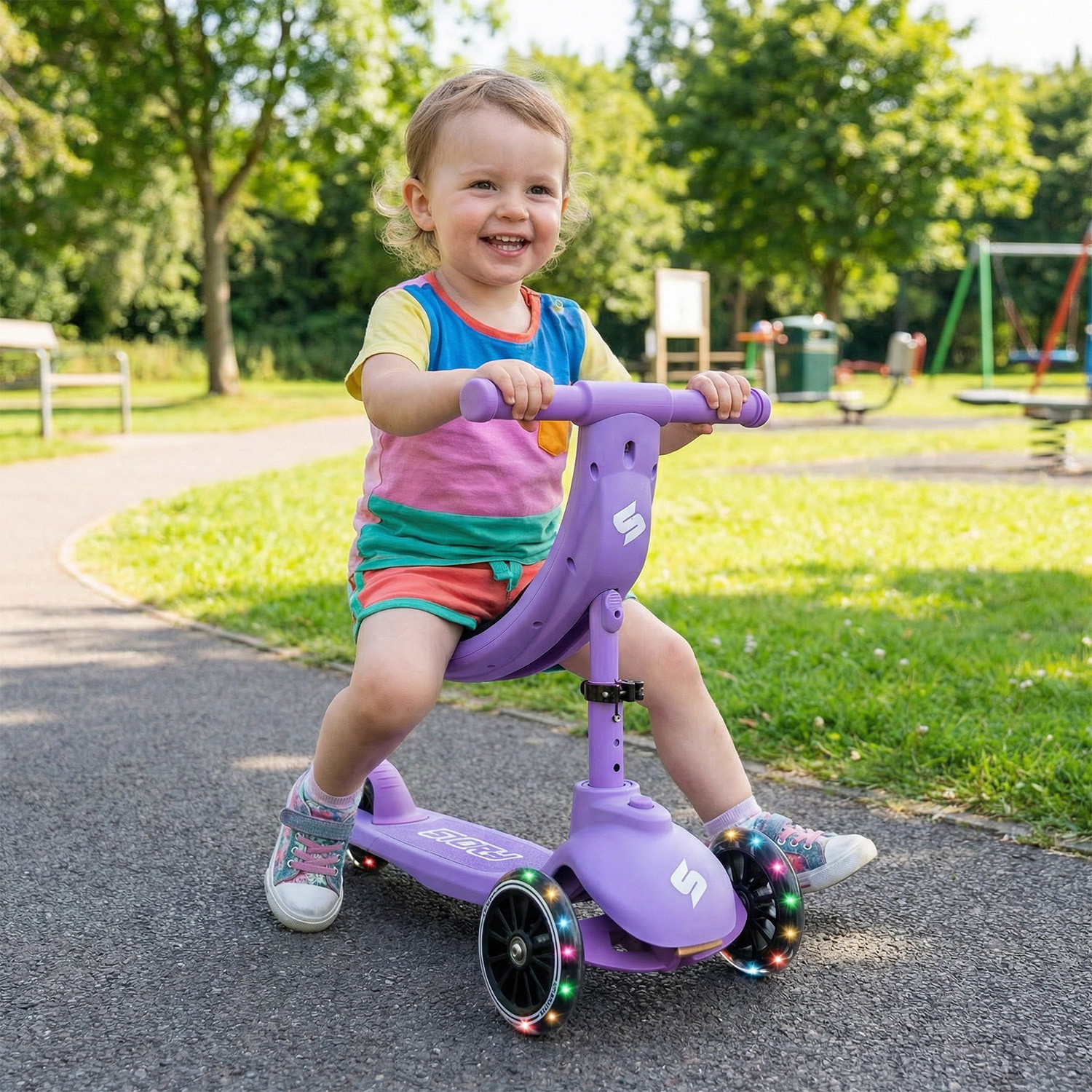 Story 4IN1 LED Kids scooter a 3 ruote