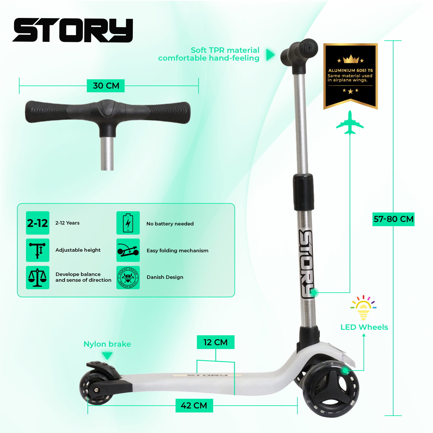 Story Mini Friends LED deluxe scooter a 3 ruote per bambini