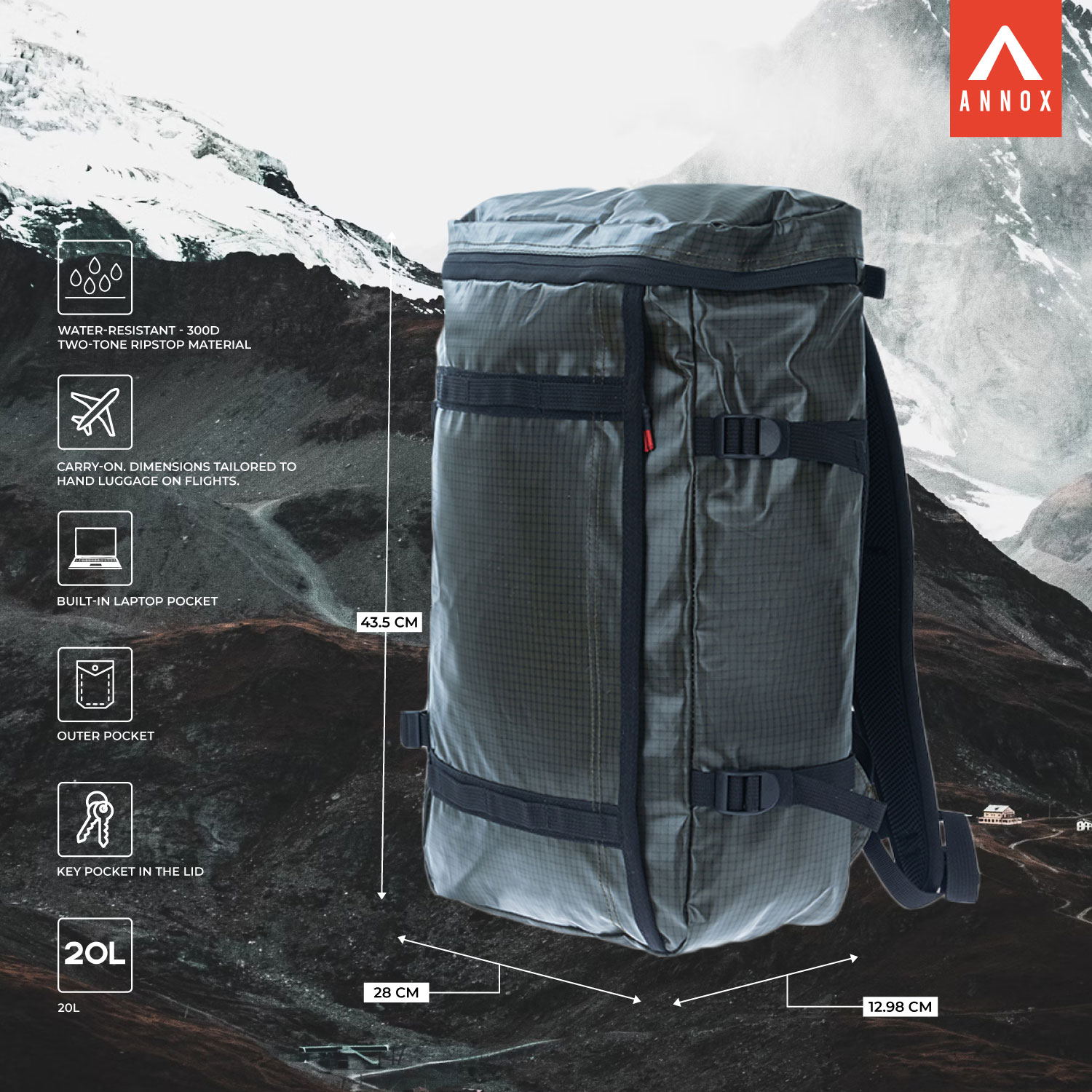 Zaino Sostenibile Annox Every Day 20L
