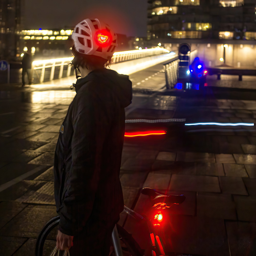 NKX City LED Casco da bici con luce incorporata