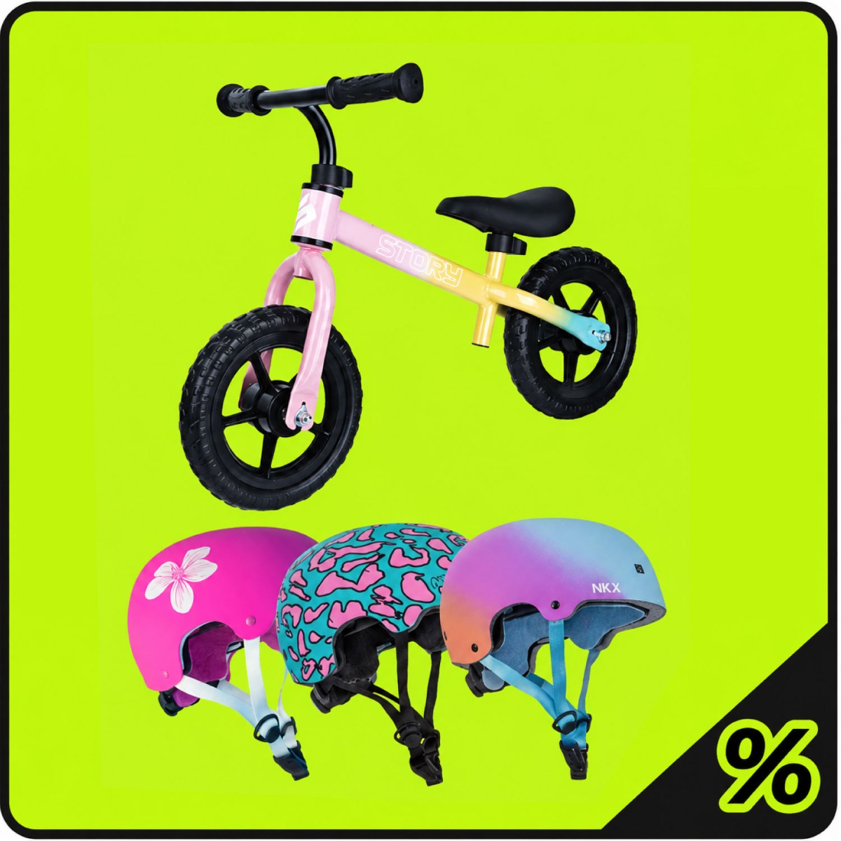 10% Di Sconto Extra Bicicletta Senza Pedali + Casco 1-4 Anni