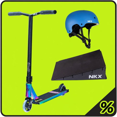 10% di Sconto Extra – Monopattino Freestyle, Rampa e Casco Pacchetto – Principiante 5–10 anni