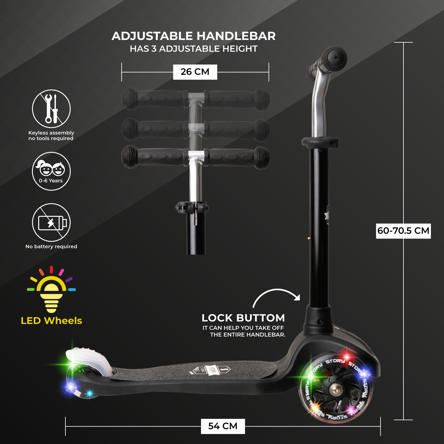 Story Mini LED 3 Wheel Trottinette