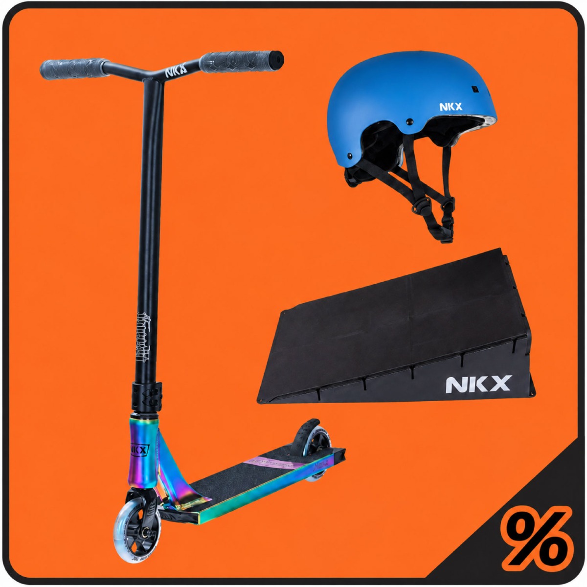 10% di Sconto Extra – Monopattino Freestyle, Rampa e Casco Pacchetto – Principiante 5–10 anni