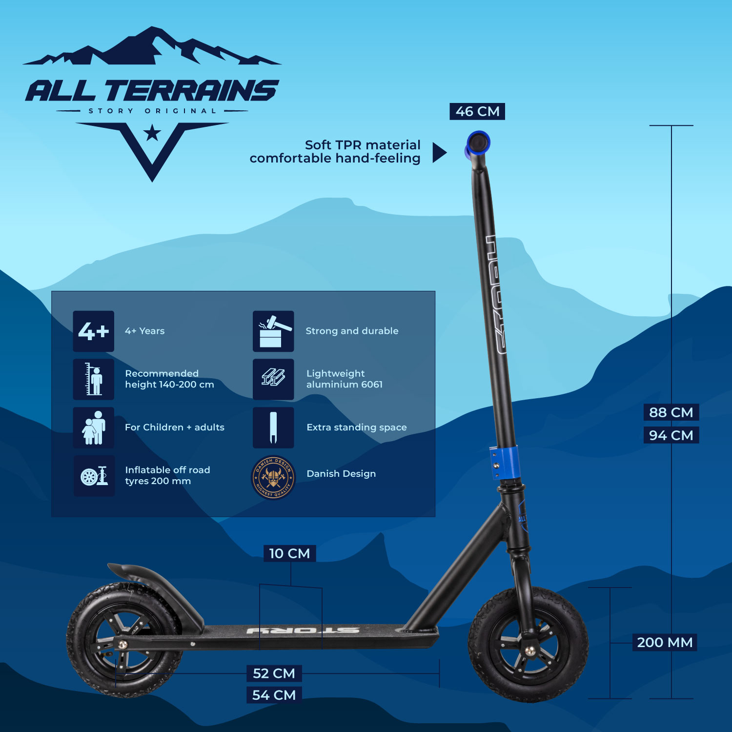 Story All Terrains Air Wheels Dirt Scooter