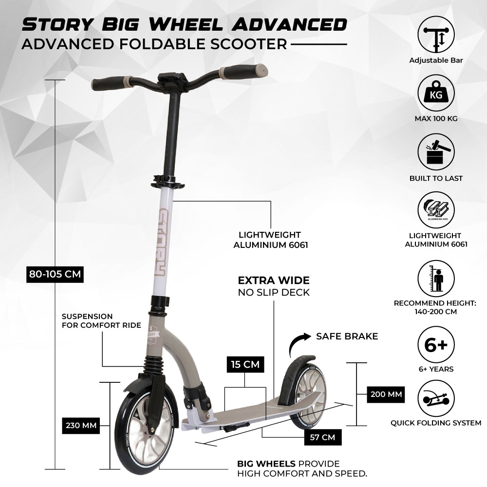 Story Big Wheel Advanced Scooter Pieghevole