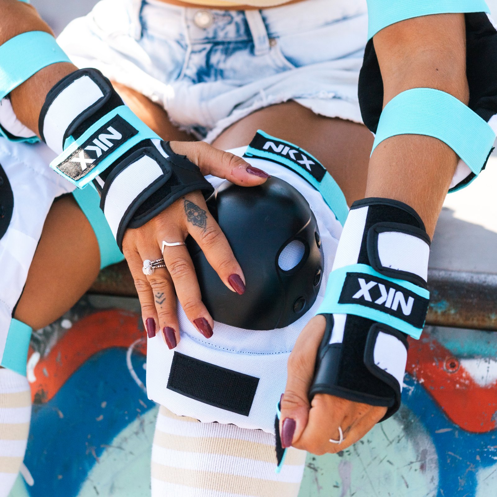 NKX Kids 3-Pack Pro Protective Gear - Ginocchiere, Gomitiere e Protezioni per Polsi