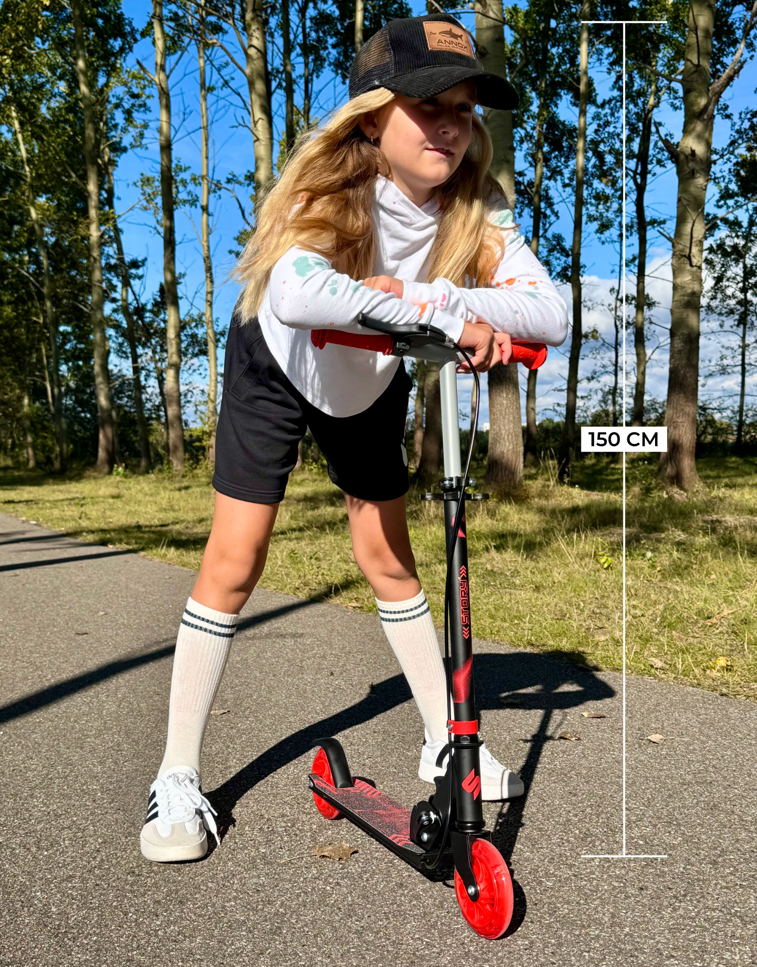 Story Play Monopattino per bambini con freno a mano e ruote LED